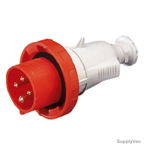 Gewiss Straight Plug, GW60030H, IP66, 16A, 3P+E, White-Red