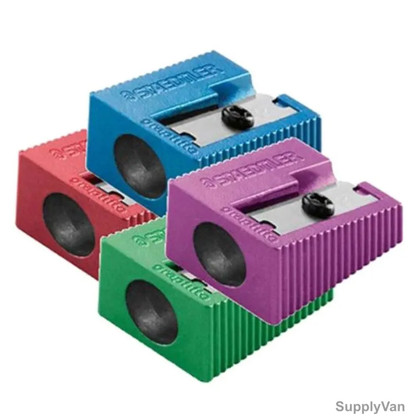 Staedtler Metal Pencil Sharpener, ST-510-10-PR2CA, 1 Hole, Assorted Colors, 60 Pcs/Pack