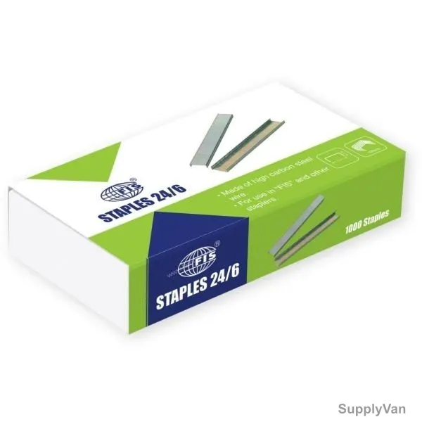 FIS Stapler Pin, FSSN241000, Steel, No. 24/6, Silver, PK1000