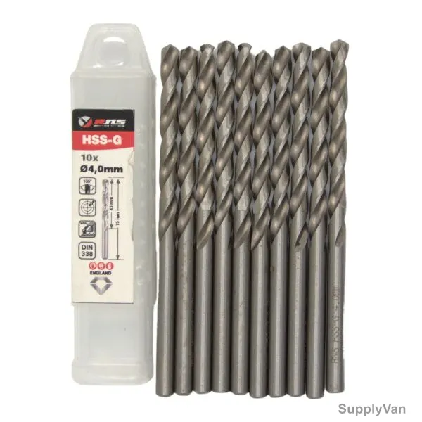 Rns HSS-G Twist Drill Bit, 4341, Eco, 4MM Dia, 10 Pcs/Pack