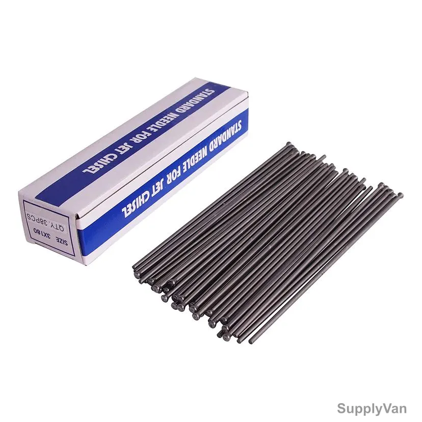 Swansoft Replacement Scaler Needle, WS-590468, Manganese Steel, Flat Tip, 3MM Dia x 7 Inch Length, 38 Pcs/Pack — image 1