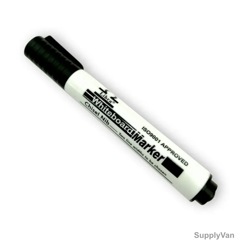 Libra Whiteboard Marker, Chisel Tip, Black