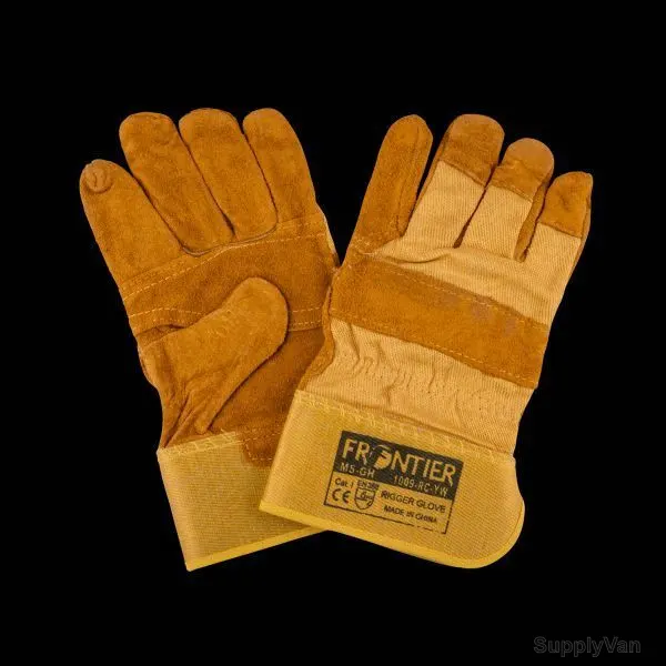Frontier Leather Safety Hand Gloves, 1009-RC-YW, PK12