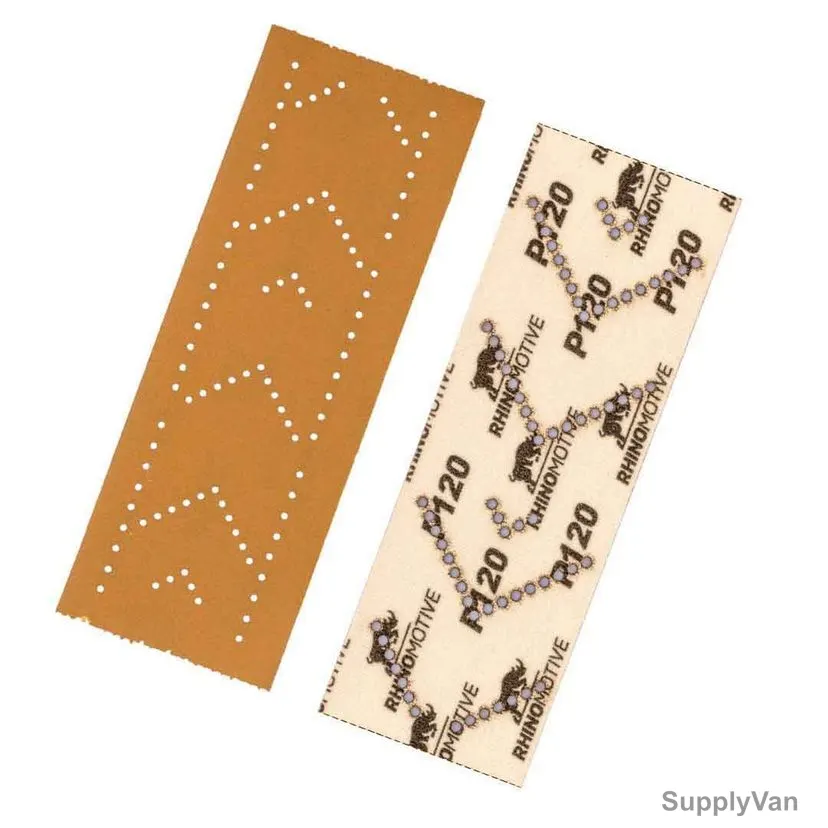 Rhinomotive Multi-Purpose Abrasive Sheet, R1516, 70MM x 198MM, P120, Gold, 55 Pcs/Box — image 1