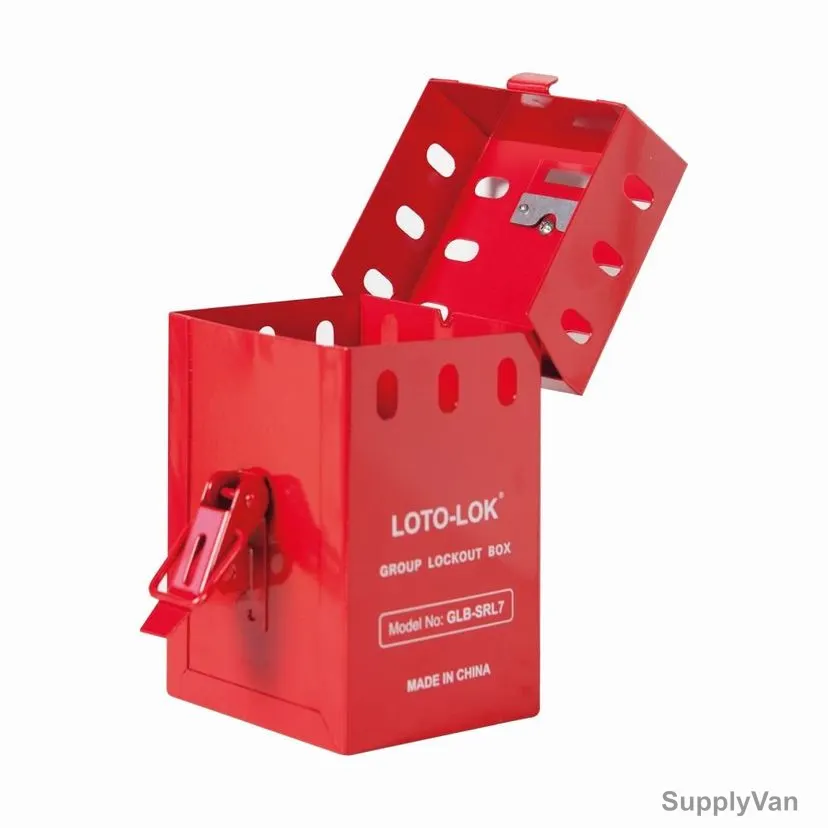Loto-Lok Group Lock Box, GLB-SRL7, Steel, 110 x 100MM, Red