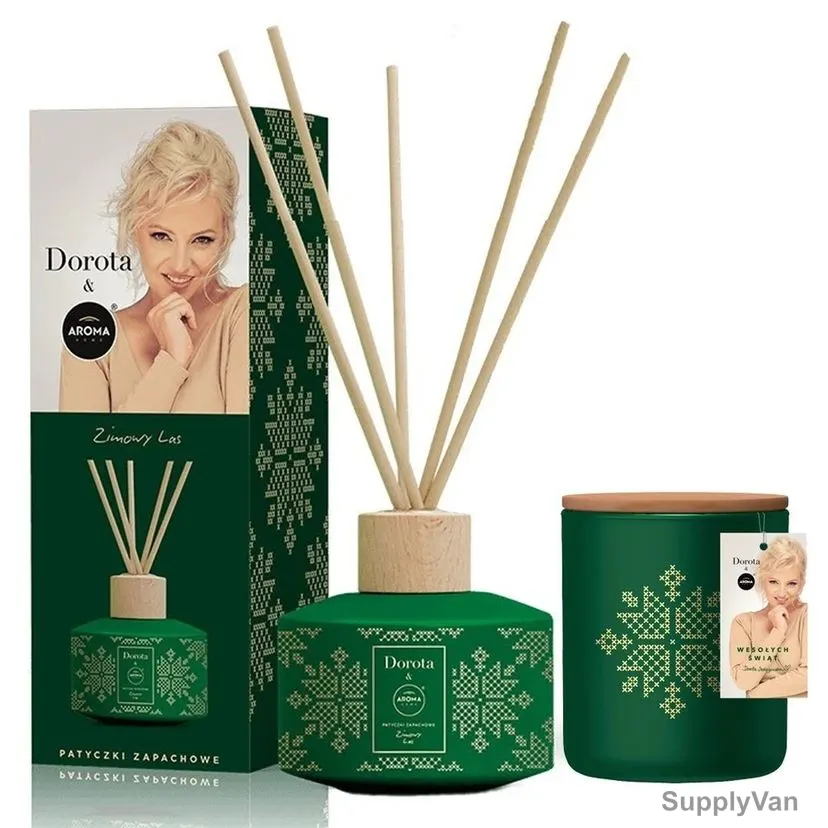 Aroma Home Dorota Winter Forest Reed Diffuser With 150GM Candle, 100ML, Green — image 1