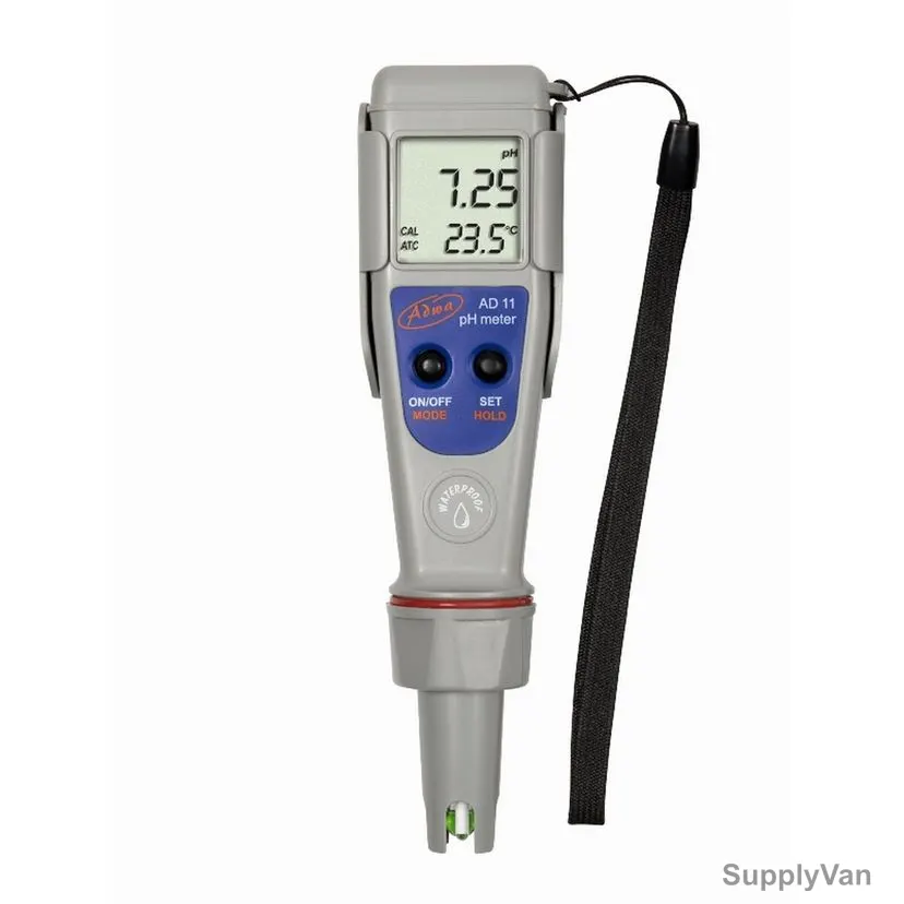 Adwa Waterproof pH-Temp Pocket Tester With Replaceable Electrode, AD11, -2.00 to 16.00 pH, -5 to 60 Deg.C