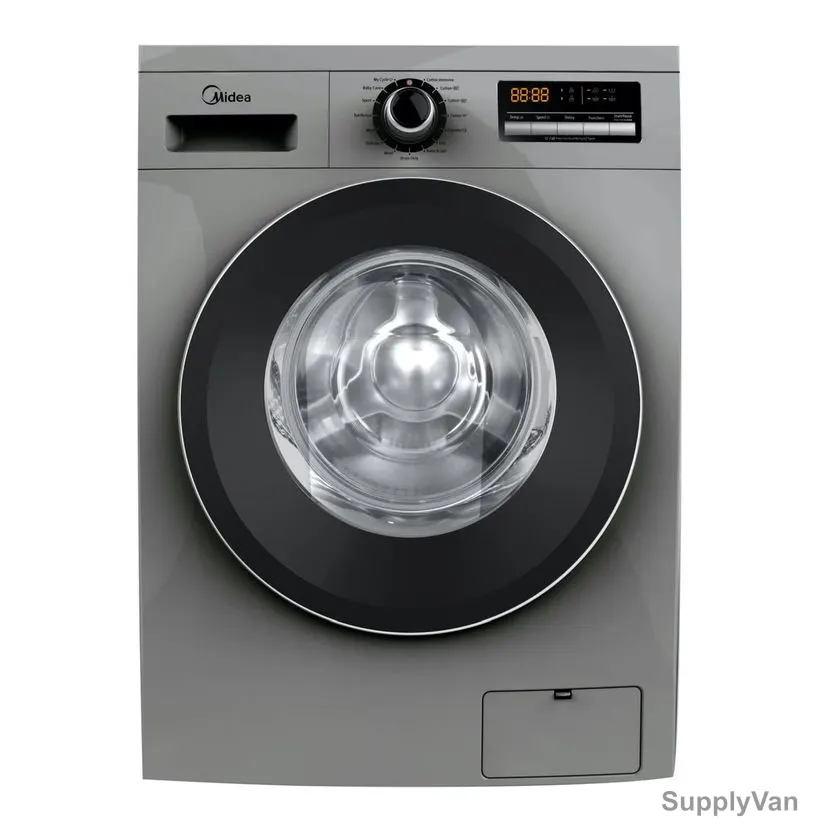 Midea Fully Automatic Front Loading Washer, MFG80S, 8 Kg, 1400RPM, Silver