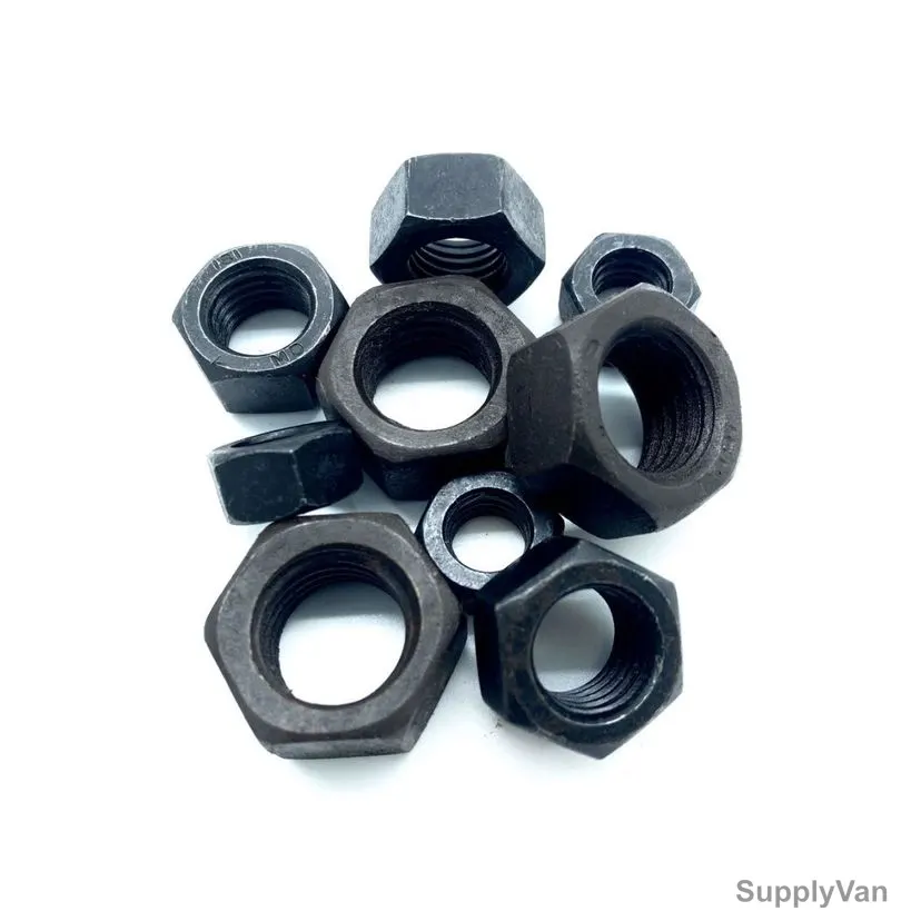 Hex Nut, BHN0016, Mild Steel, M16, Black, 50 Kg/Pack