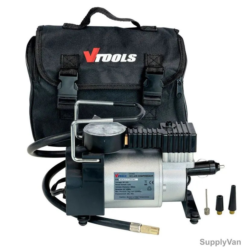 Vtools Portable Air Compressor, VT1303, 12VDC, 100 PSI — image 1