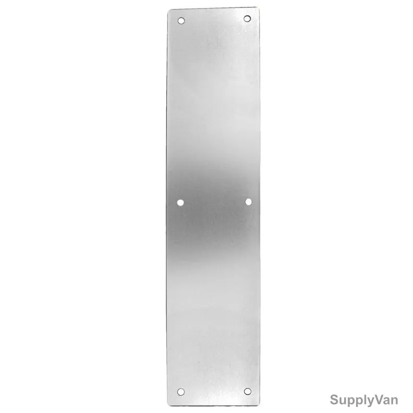 Door Push Plate, KT-8325, 12MM x 4 Inch, Stainless Steel, Silver