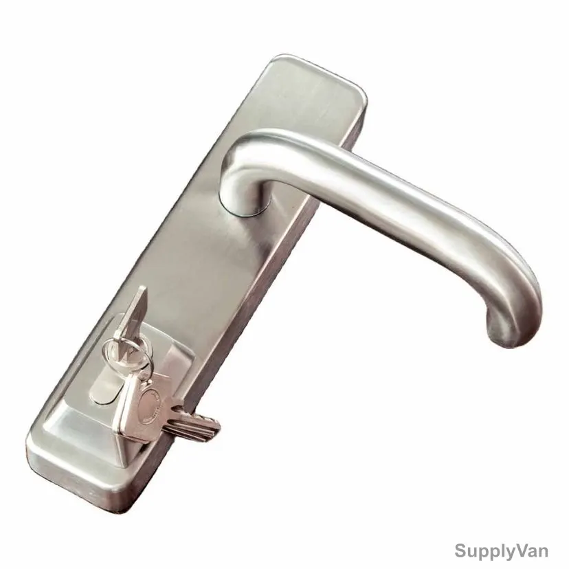 Dorfit Outside Trim Lock, DTPD015, Stainless Steel, 210MM Height, 153MM Handle Length, Silver — image 1