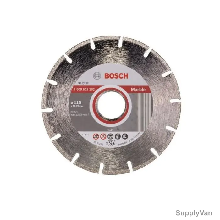 Bosch Standard Marble Diamond Cutting Disc, 2608602282, 2.2MM Cutting Width, 22.23MM Bore Dia x 115MM Dia