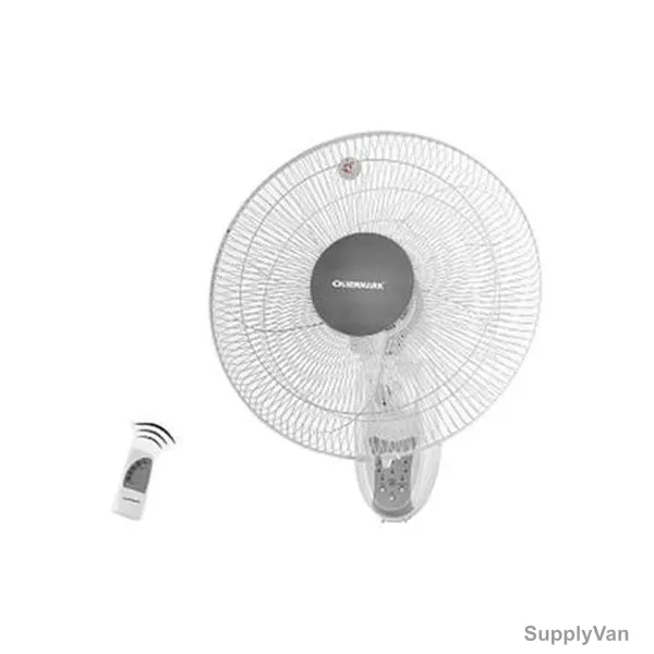Olsenmark Wall Fan With Remote Control, OMF1702, 60W, 16 Inch, 5 Blade, White