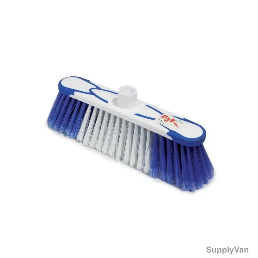 Akc Soft Broom With 130CM Metallic Handle, SB57+BH05B, Plastic, 4CM Height x 27.5CM Length, Blue/White — image 1