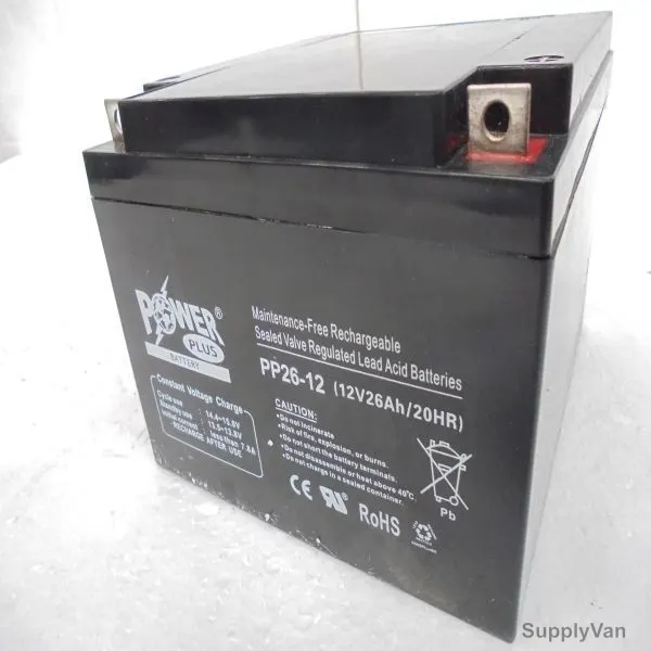 Powerplus Lead Acid Battery, PP26-12, 12V, 26Ah/20Hr