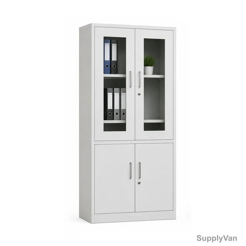 Swing Double Door Office Cupboard, OCSGDG07, CRCA Steel, 1830MM Height x 900MM Width x 400MM Length, White — image 1