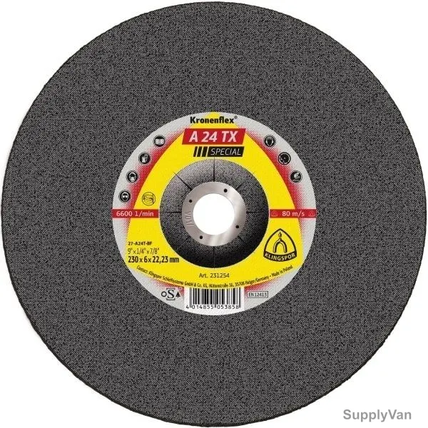 Klingspor Grinding Disc, A24TX, Kronenflex, Special, 125MM