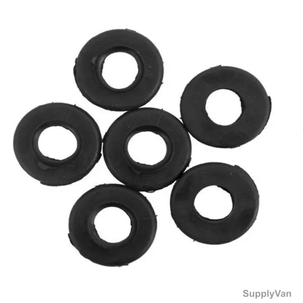 Open Type PVC Rubber Grommet, 12MM Hole Dia, Black, 100 Pcs/Pack