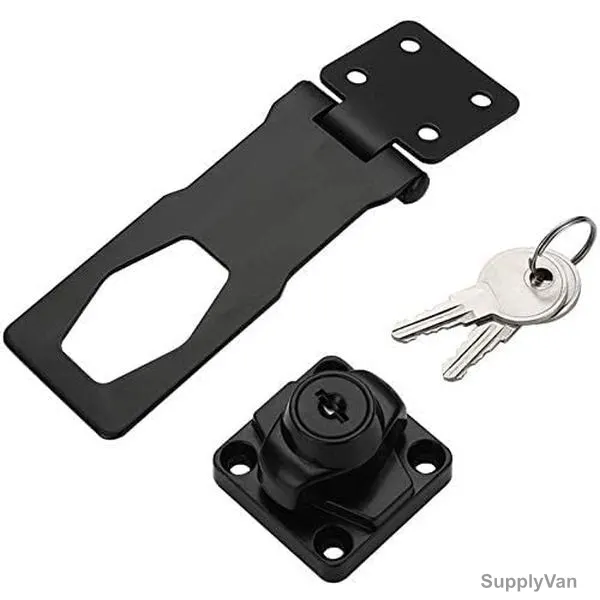 Robustline Keyed Hasp Lock, Stainless Steel, 2.5 Inch, Black — image 1
