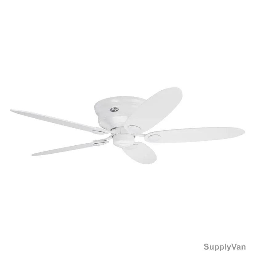 Hunter Ceiling Fan, 24377, Low Profile III, 5 Blade, 112/132CM, White