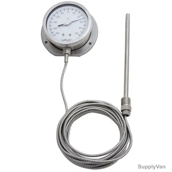 Calcon Gas Filled Capillary Type Thermometer, TG18C, 100MMx7 Mtrs, -50-50 Deg. C
