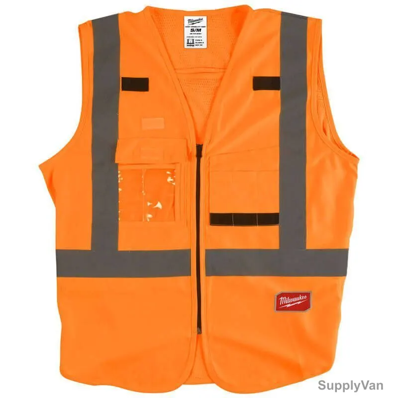 Milwaukee High-Visibility Vest, 4932471892, S/M, Orange — image 1