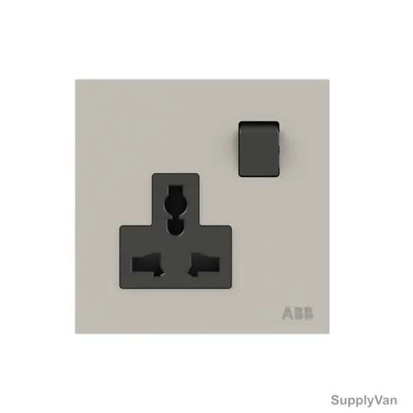 ABB Double Pole Universal Switched Socket, AM29486-DU, Millenium, 1 Gang, 13A, Dune Sand — image 1