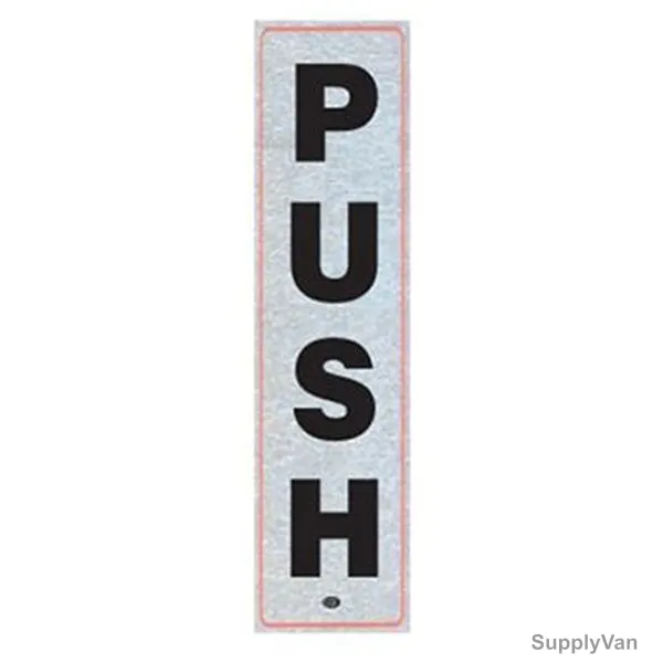 Fis Vertical Sticker, PUSH, 17 x 4CM, Black/White