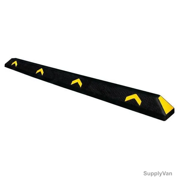 Heavy Duty Wheel Stopper, AE-20008, Rubber, 150MM Height x 100MM Width x 1830MM Length, Black/Yellow — image 1
