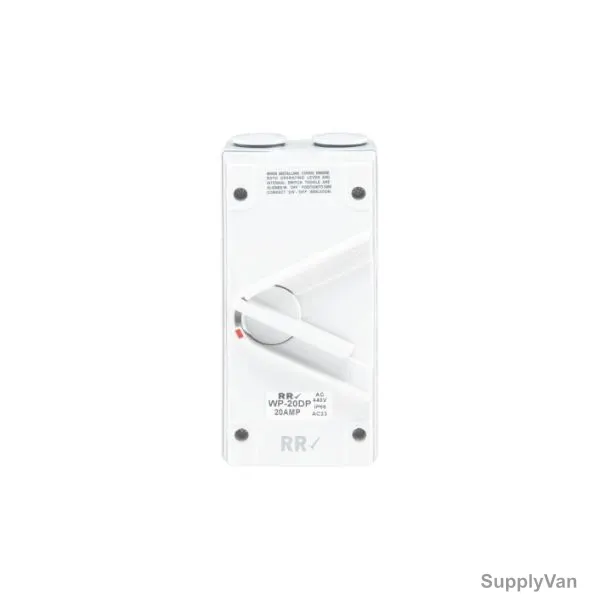 RR Weather Proof Isolator, WP-20DP, 20A, 230-440VAC
