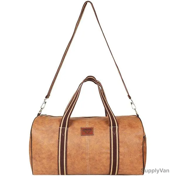Mounthood Duffle Tote Bag, PU Leather, 33 Ltrs, Light Brown — image 1