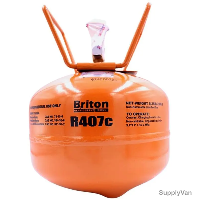 Briton Refrigerant Gas, BR-R407CM, 3 Kg, Orange