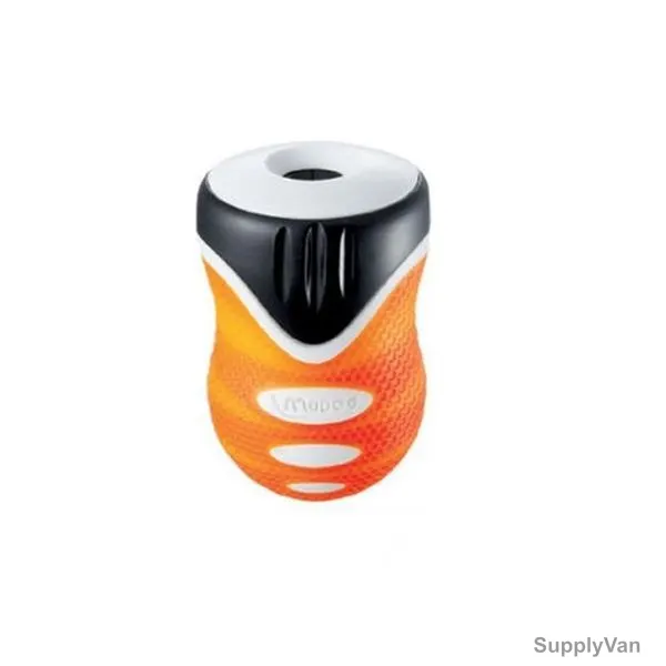 Maped Clean Grip Pencil Sharpener, MD-014110, 1 Hole, Orange