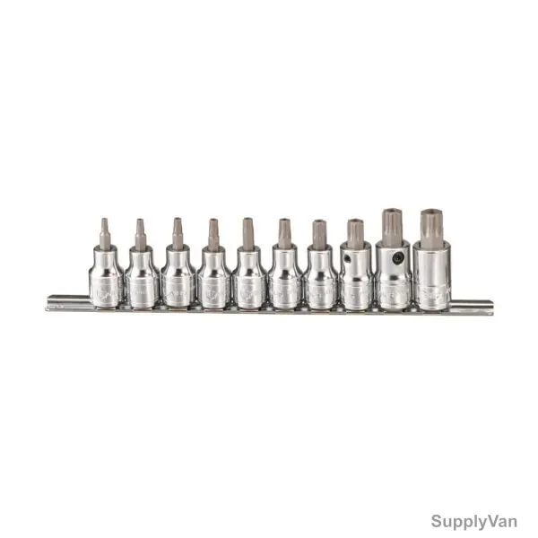 Genius Tamperproof Star Bit Socket Set, BS-410TA, 10PCS