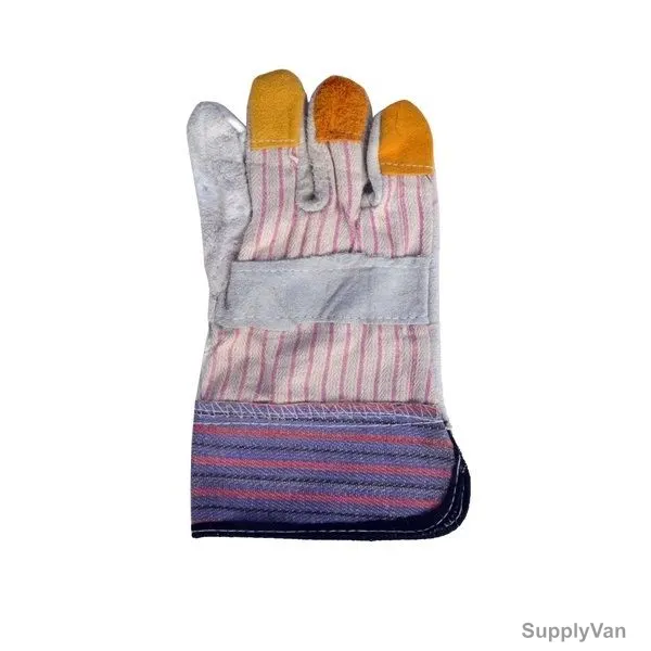 Single Palm Leather Working Gloves, MOP, Red, 12 Pcs/Pack