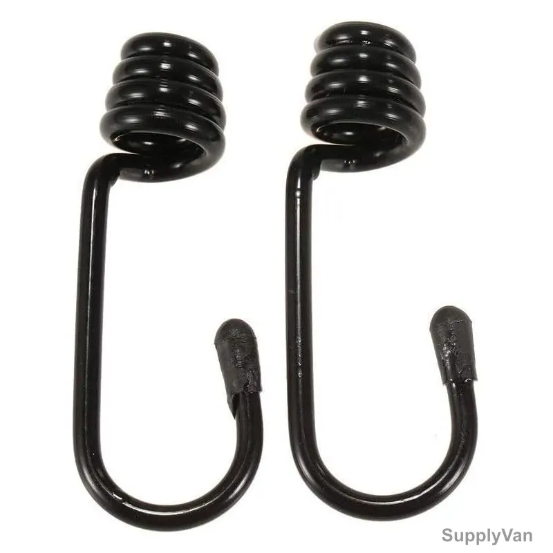 Bungee Cord Hook, Y4623M6, Plastic Coated Steel, 68MM Overall Length, Black, 2 Pcs/Pack