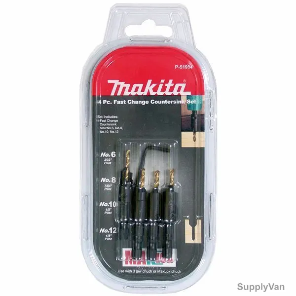 Makita Countersink Bit Set, P-51954, 5PCS