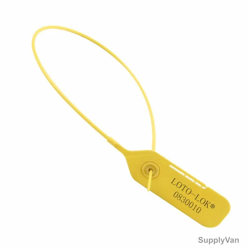 Loto-Lok Security Seal, PS-R5-YL550, Polypropylene, 550MM, Yellow, 50 Pcs/Pack