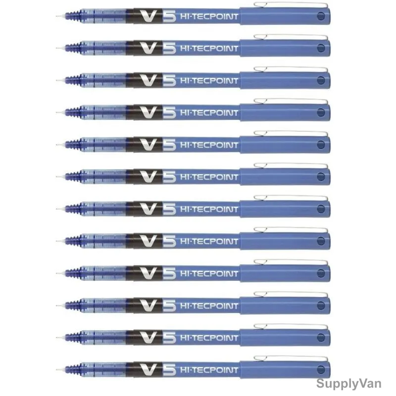 Pilot Rollerball Pen, BX-V5-L, Hi-Tecpoint, 0.5MM, Blue, PK12