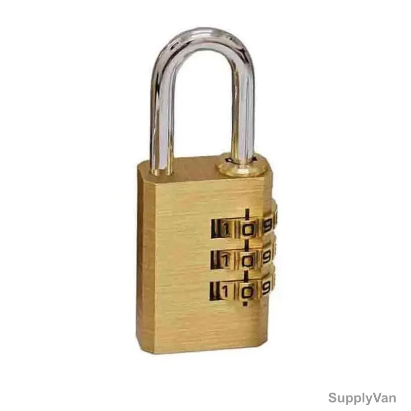 Dorfit Combination Padlock, DTPC30, Brass/Steel, 30MM