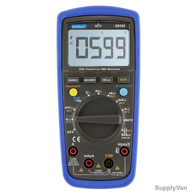 Gazelle True RMS Industrial Digital Multimeter, G9103, 600V, 10A — image 1