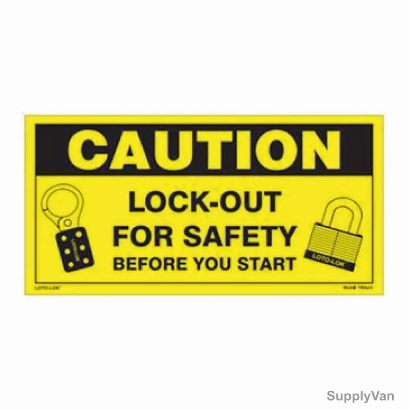 Loto-Lok Lockout Tagout Sticker, YBH-12, Vinyl, Horizontal, 150 x 300MM