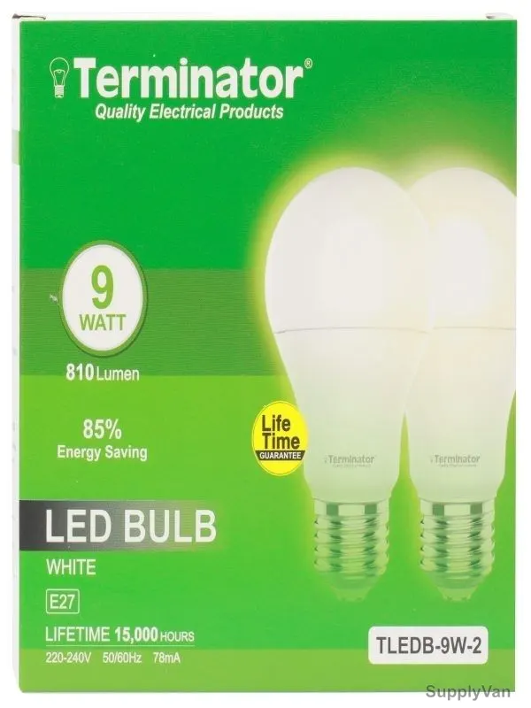 Terminator LED Bulb, TLEDB-9W-2, 78 mA, 9W, 810 LM