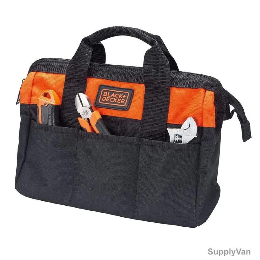 Black and Decker Tool Bag, BDST73820-8, 12 Inch, Orange/Black — image 1