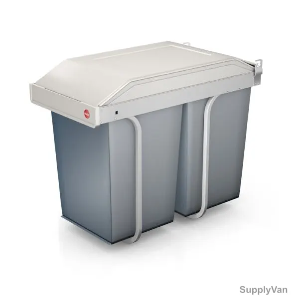 Hailo Built-In Waste Separator, Hlo-3659-001, Duo L, 2x14 Litres, White