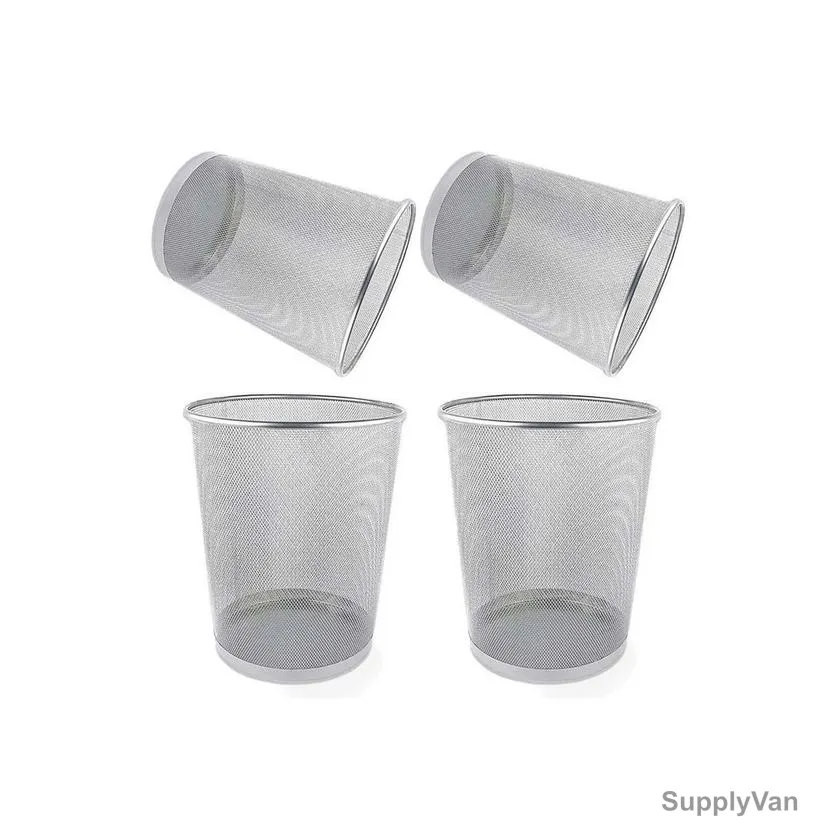 Akc Multi-Purpose Mesh Trash Bin, GB03S-L, Metal, 34CM Height x 29.5CM Width, Silver, 4 Pcs/Pack — image 1