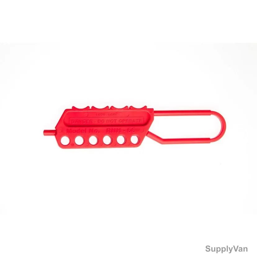 Loto-Lok Lockout Hasp, HSP-RNH-66, Nylon, 6MM, Red