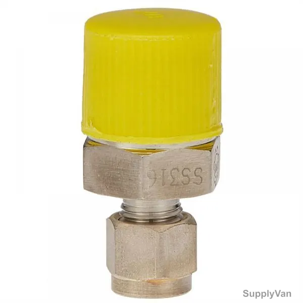 PI Controls Pipe Connector, MC-1-4OD-1-2M, 1/4 x 1/2 Inch, MNPT, Stainless Steel