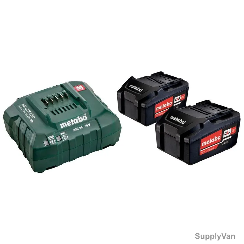 Metabo Cordless Tool Battery Set, 685050000, 18V, 2 x 4Ah Battery